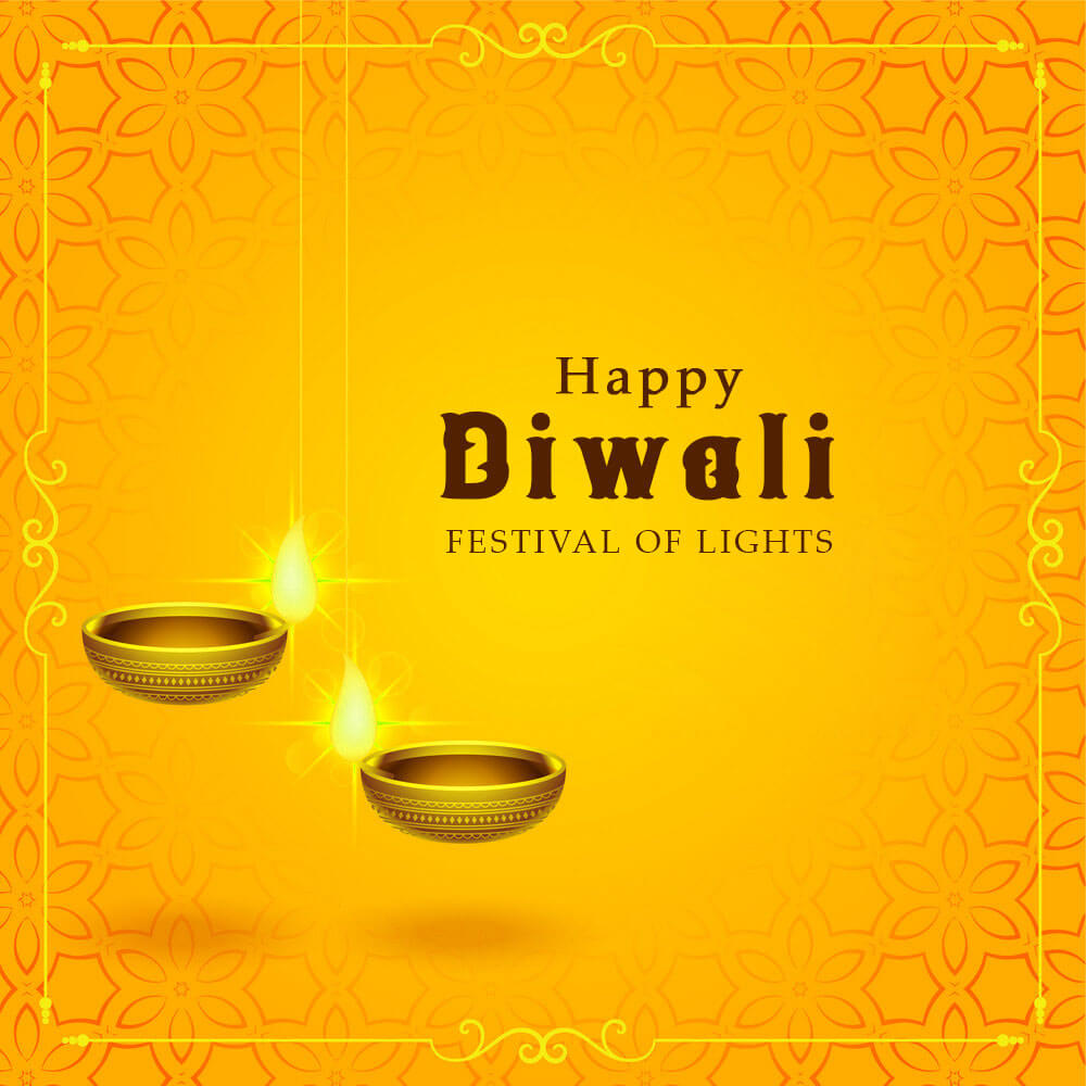 Happy diwali yellow background banner vector image - Pngfreepic