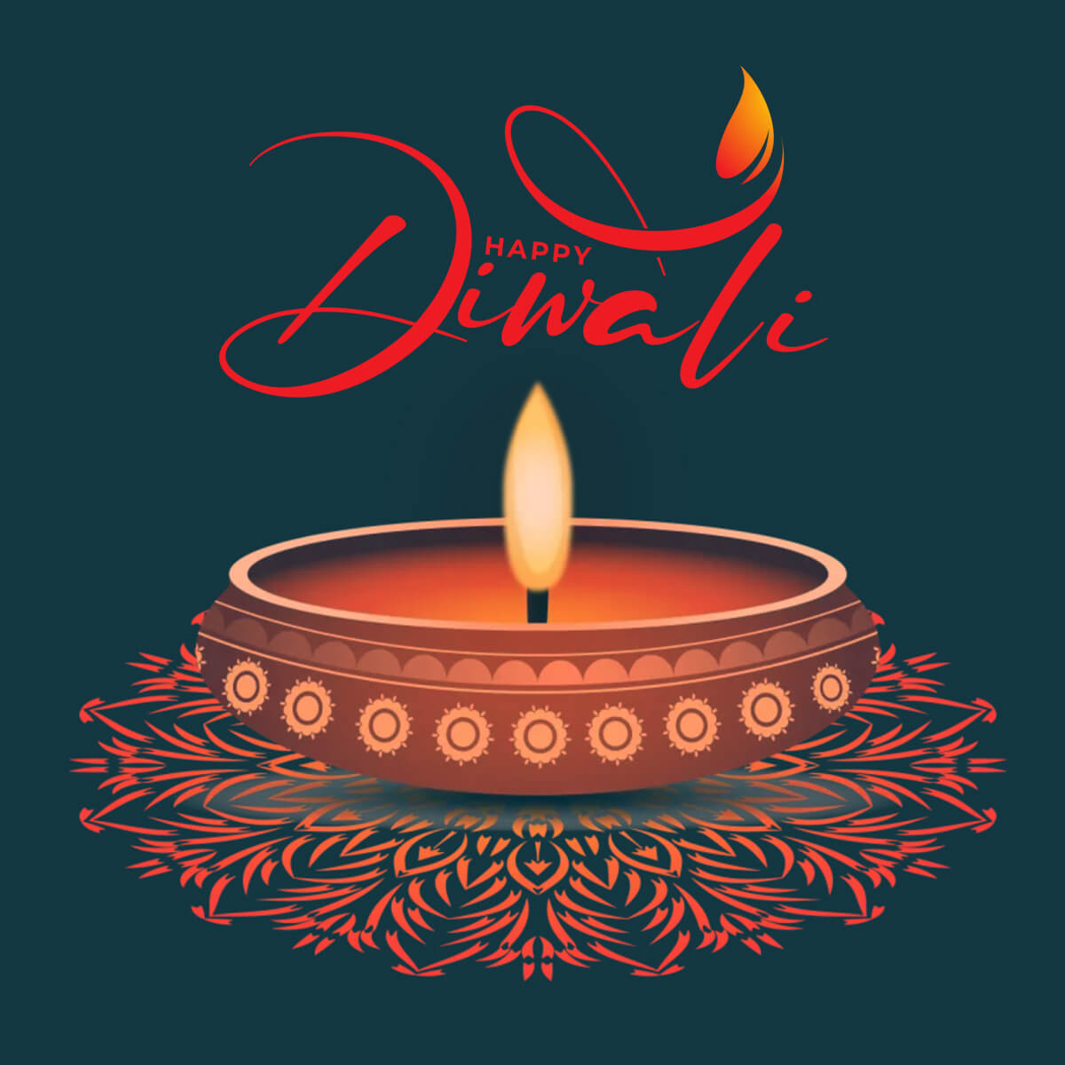 Happy diwali diya rangoli vector banner image - Pngfreepic