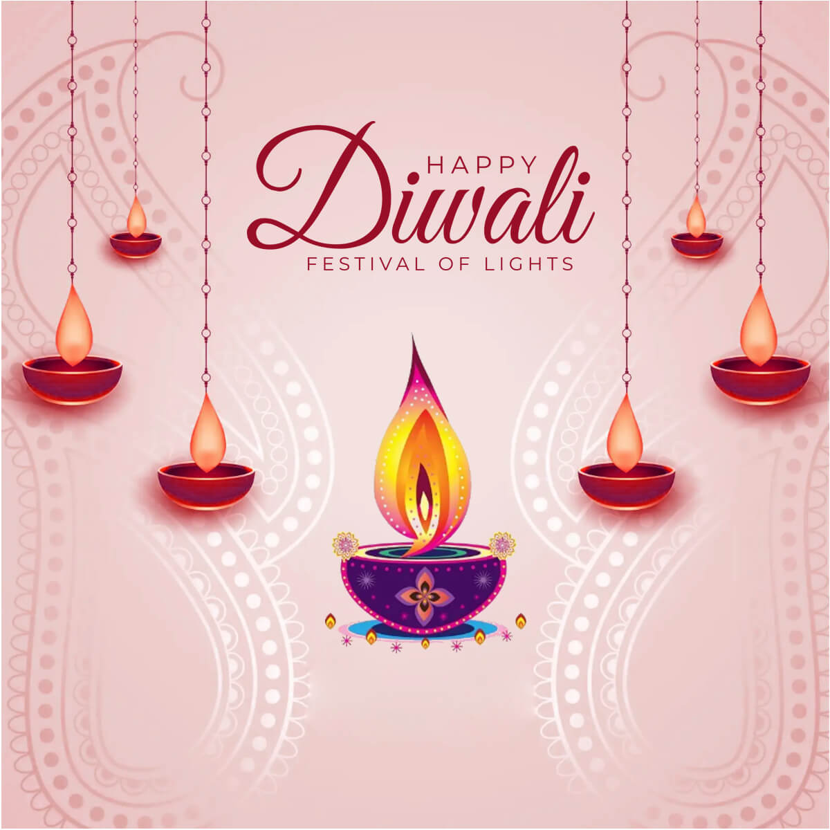 Banner design of happy diwali diya decoration vector image