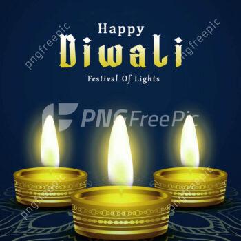 Happy diwali banner diya lights vector image - Pngfreepic