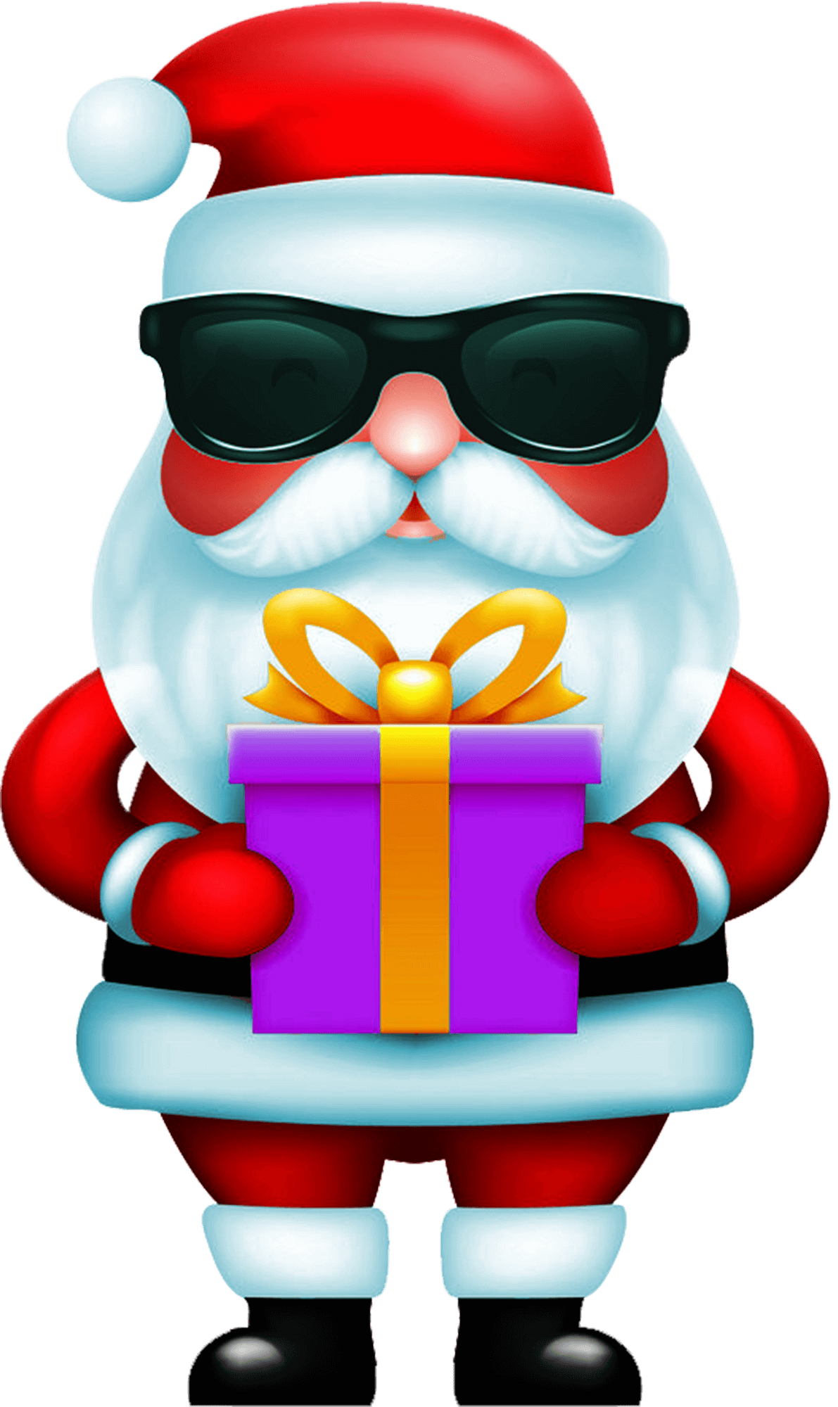Secret santa claus gift box in hand vector image png - Pngfreepic