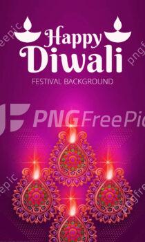 Happy diwali festival lights portrait banner background vector image