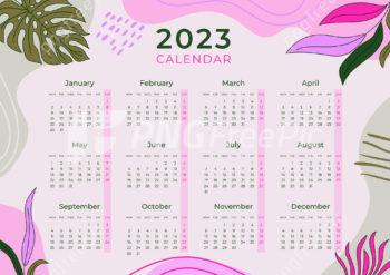 Calendar 2023 all month abstract background design - Pngfreepic