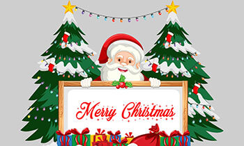 Merry christmas santa message happy xmas design