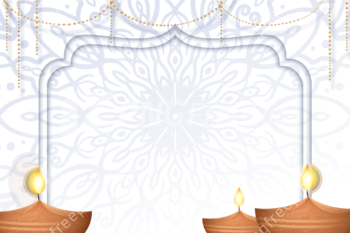 Diwali background frame diya abstract design png - Pngfreepic