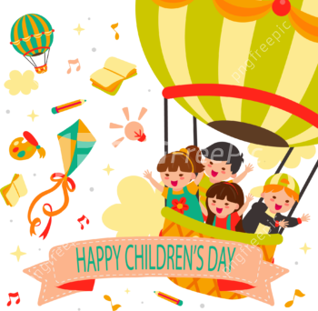 Happy children's day background in flat design image png