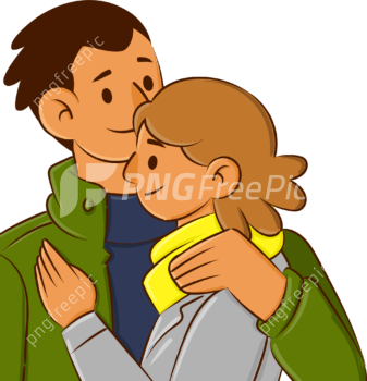 Husband wife hugging cartoon illustrations png - Pngfreepic