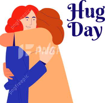 Happy national hug day friends hugging clipart png - Pngfreepic
