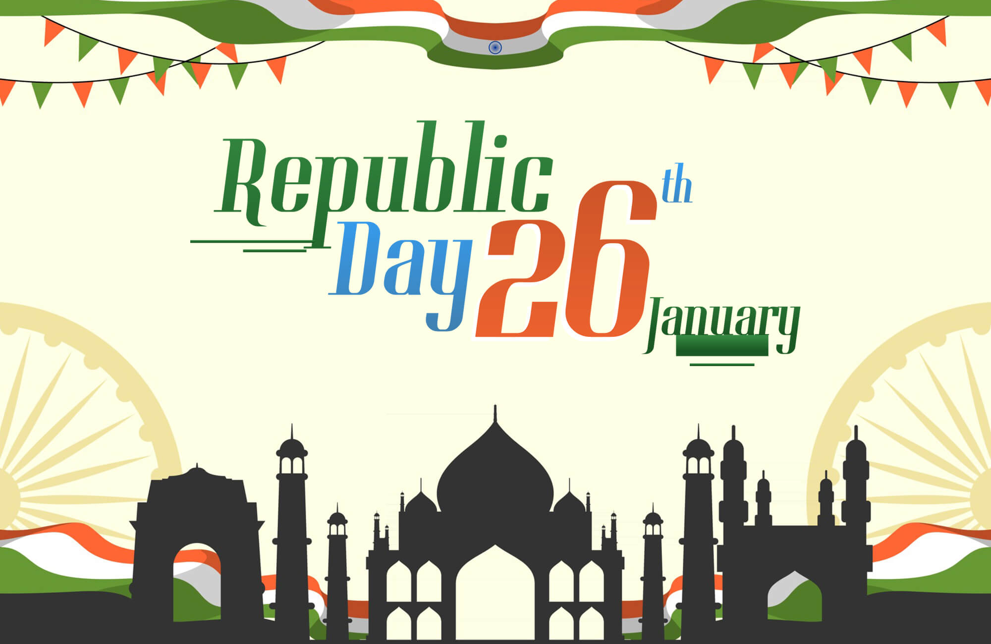 26th january of republic day beautiful background design