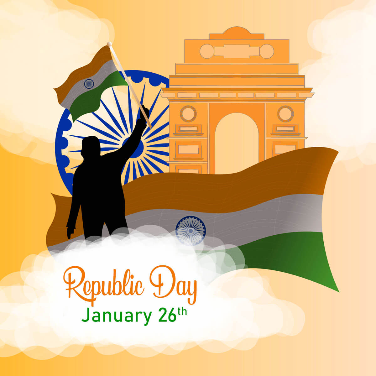 India gate design vector of republic day - Pngfreepic