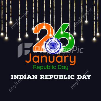 26th january happy republic day beautiful element background