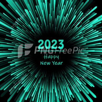 2023 happy new year explosion shape background design
