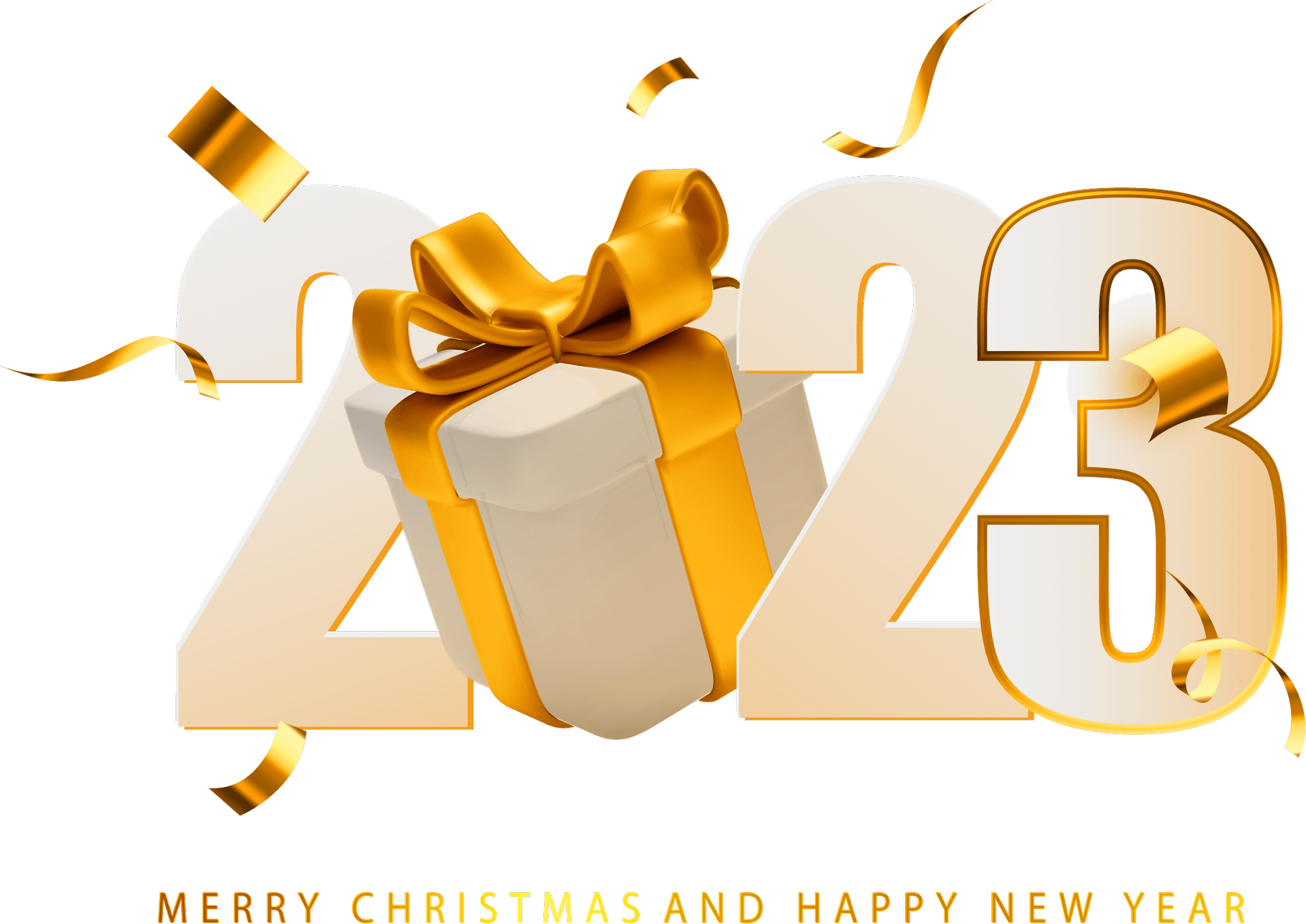 Merry Christmas And Happy New Year 2023 Text Png - Pngfreepic