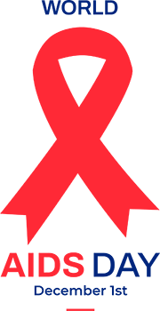 Aids day red ribbon symbol clipart vector png