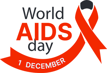 World aids day vector text ribbon design png