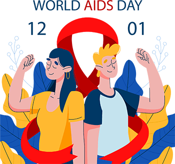 National aids day clipart hand drawn illustration png image
