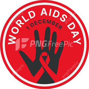 World aids day ribbon with circle shape text png