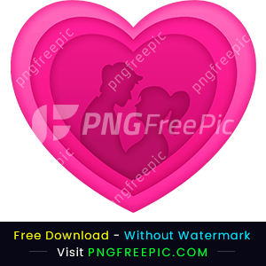 Happy valentine's day love shape and couple clipart png