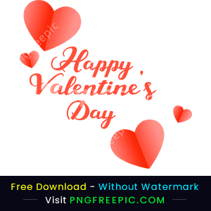 Happy valentines day paper love shape png image