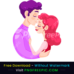 Happy valentine's day couple kiss clipart design png