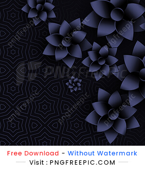 Black background with flowers decoration design