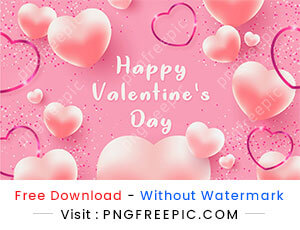 Happy valentine day realistic hearts style background design