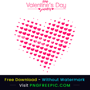 Valentine day party love heart illustration png image