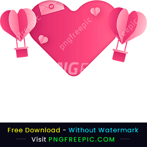 Valentines day celebrate paper heart balloons vector png