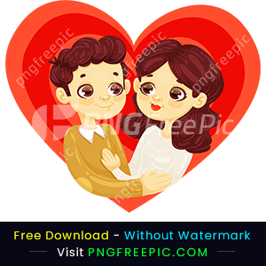 Valentine day cute boy & girl dating png image
