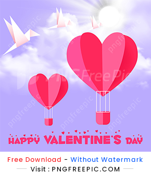Happy valentine day love parashoot decoration design