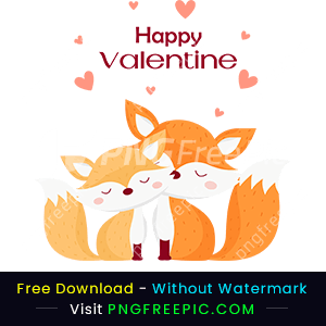 Happy valentine day celebrate clipart fox png image