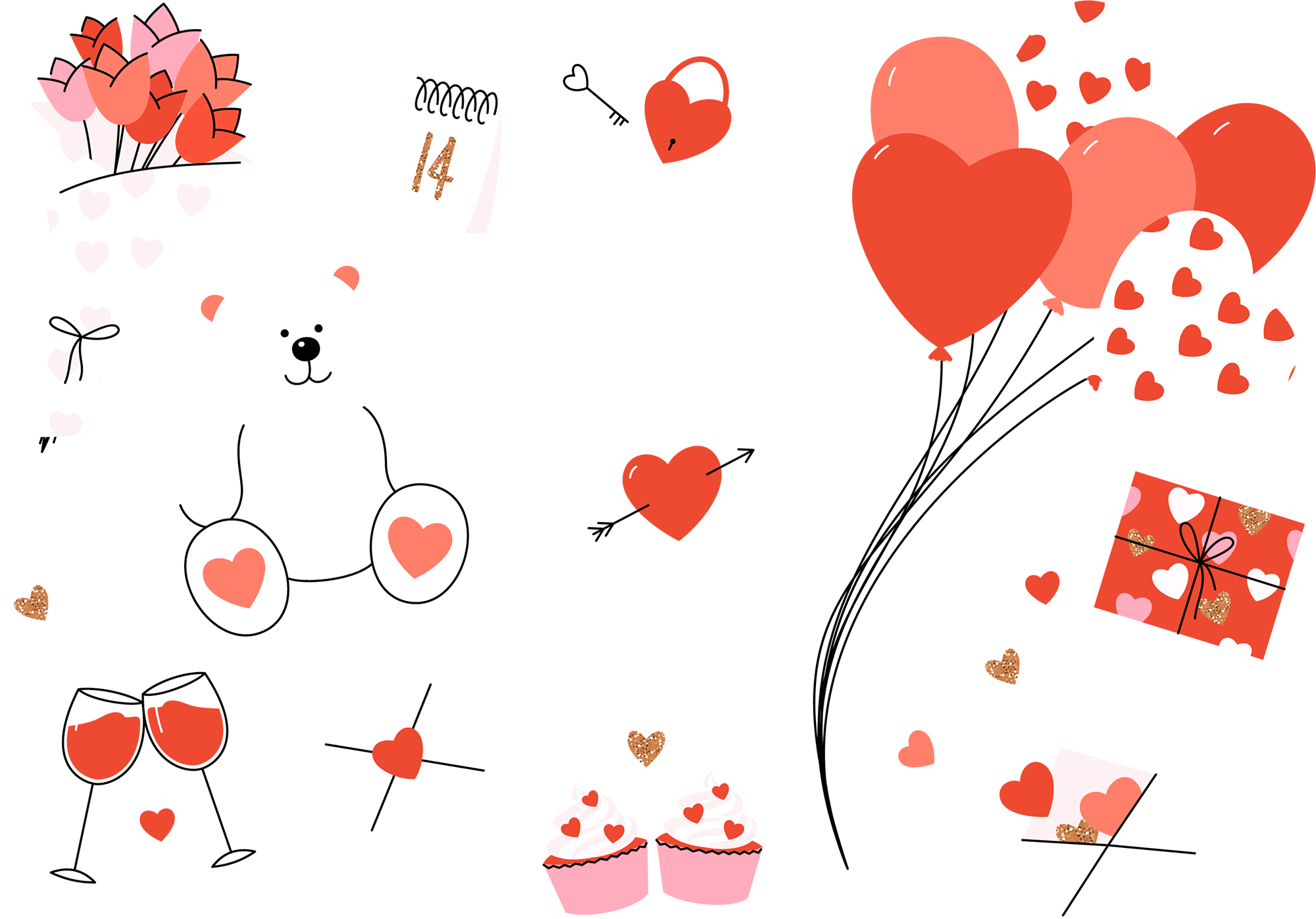 Clipart decorative valentine day vector png