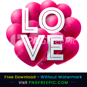 Beautiful love valentines day heart effect vector png