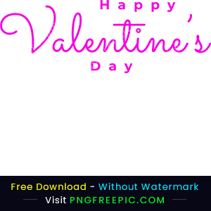 Happy valentine day text design vector png image