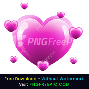 Pink color vector heart valentine day png image