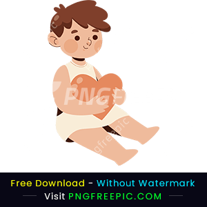 Cute little boy holding love valentine day png image