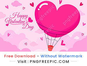 valentine day heart parashoot in the sky vector design