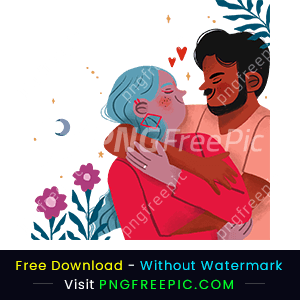 Abstract clipart cute couple valentine day png