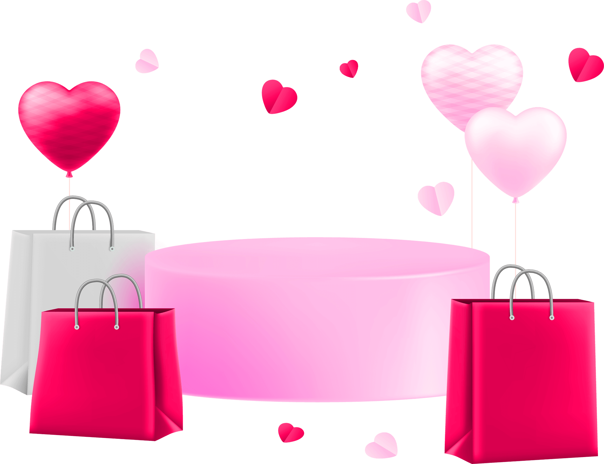 Happy valentine day shopping bag png image