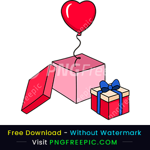Happy valentine day clipart love balloon gift png