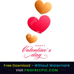 Happy valentine day colorful love shape png image