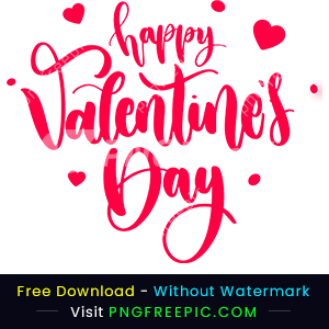 Happy valentine day text clipart png image