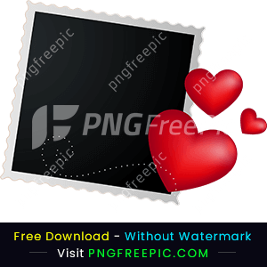 Happy valentine day heart with photo frame png image