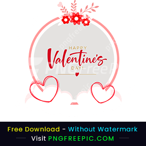 Valentine day greetings style frame vector png