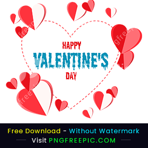Abstract styles text happy valentine day png image