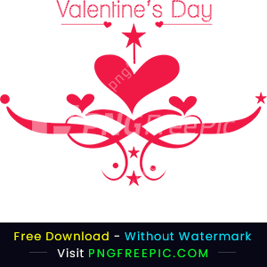 Valentines day heart vector illustration text png