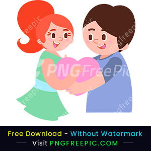 Happy valentine day little couple clipart png image