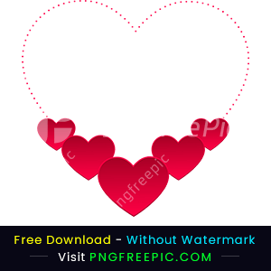 Abstract doted love shape valentine day frame png