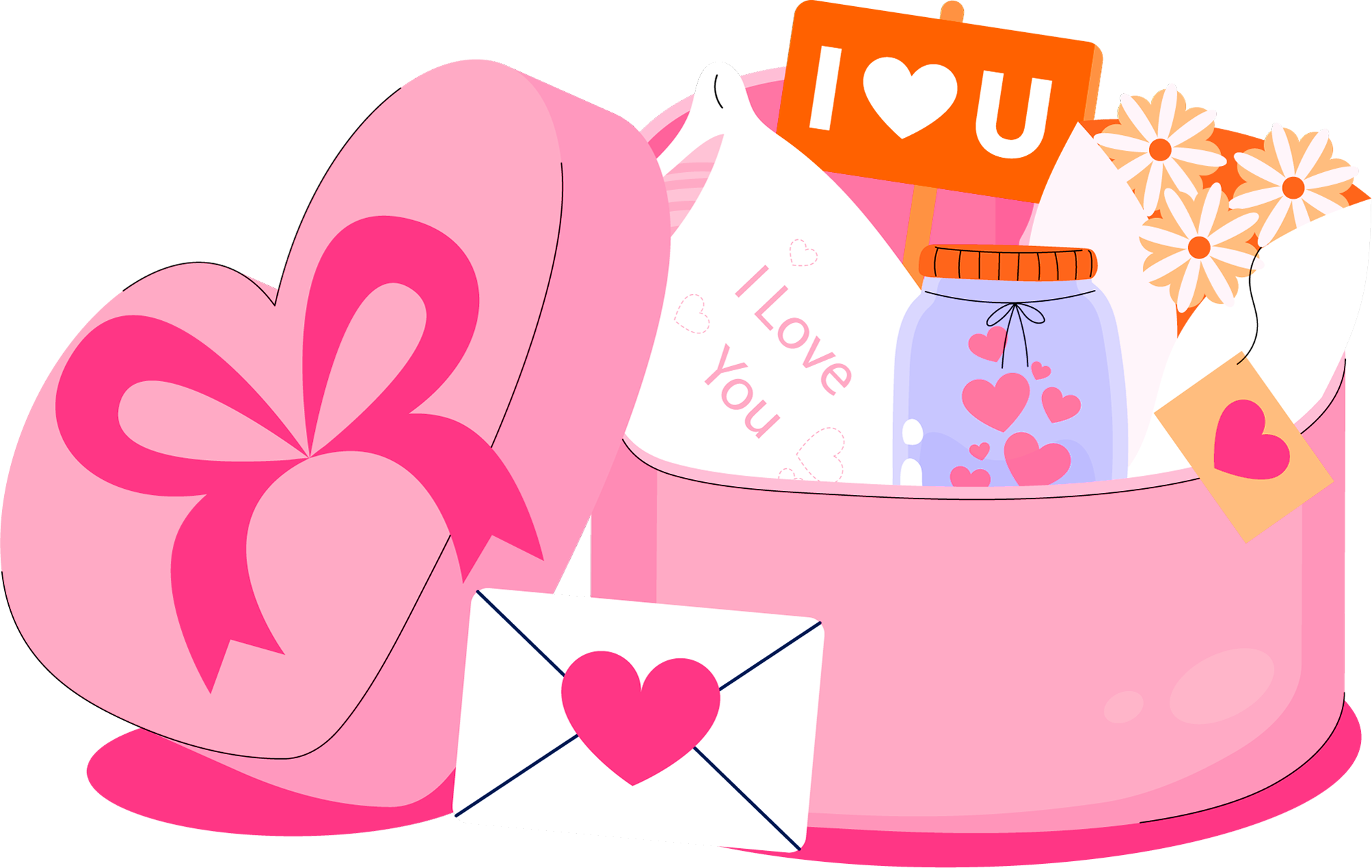 Happy valentine day propose gift box png design