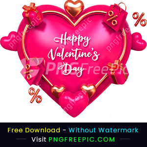 Happy valentine day love shape sale png image